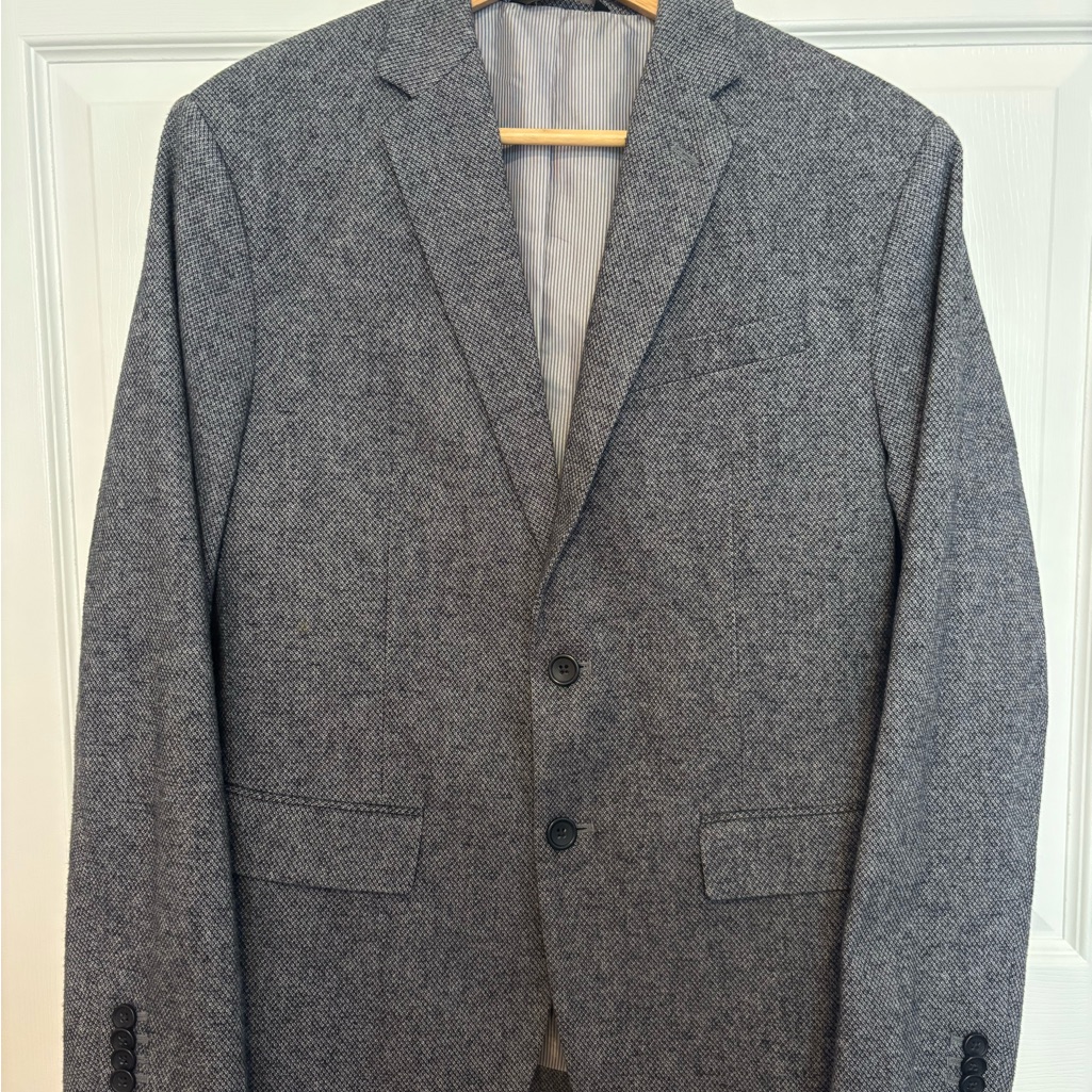 Banana Republic Men’s Slim Fit Cotton Blazer - Gray, 40 Short